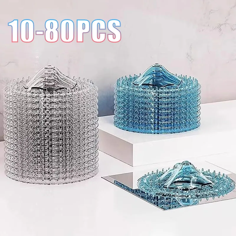 

10-80PCS Disposable Drain Hair Filter Sticker for Bathroom Sink Mesh Screen Anti Clogging for Kitchen Sink Floor Drain Bug Proof