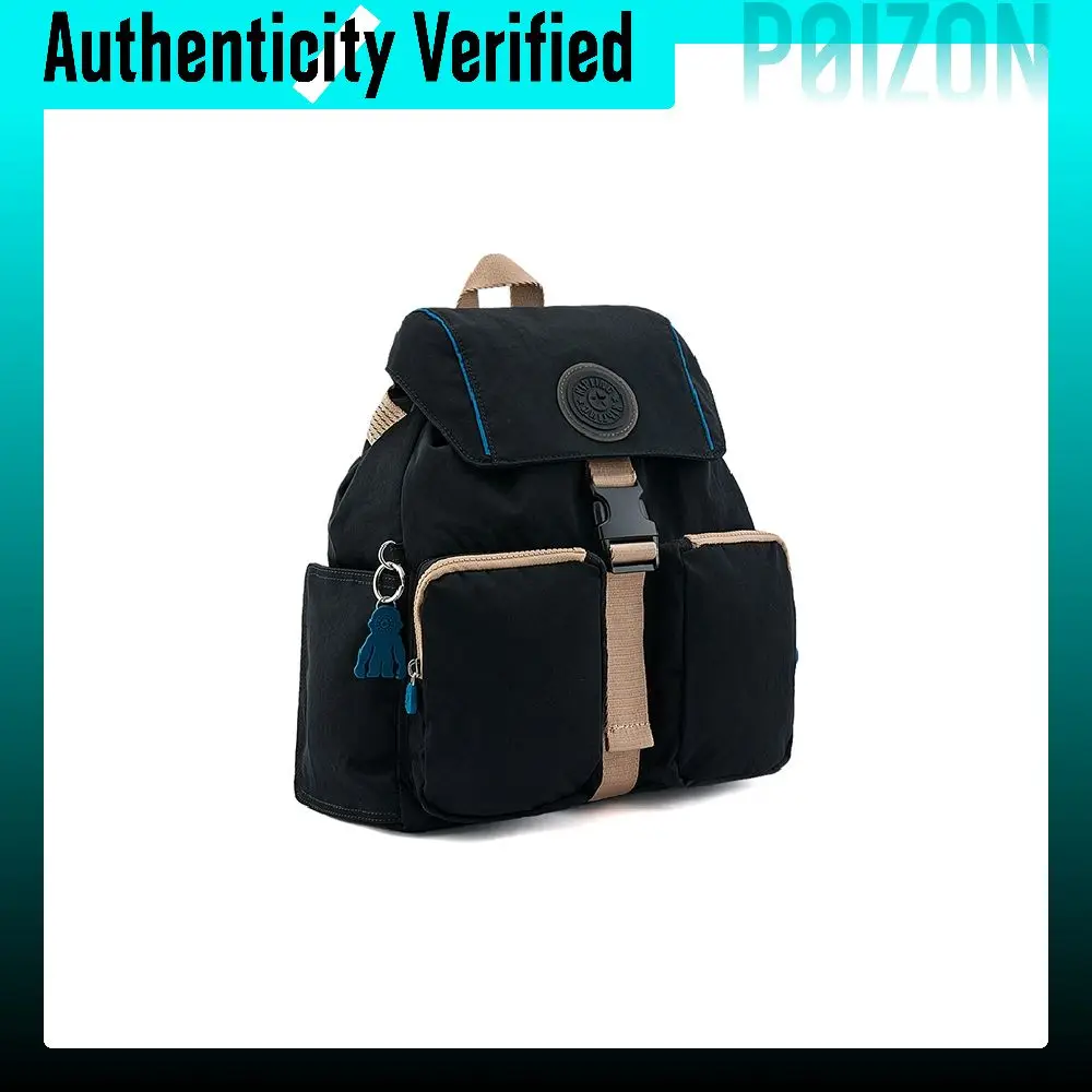 Kipling Polyamide Backpack Regular Unisex Black Beige Blue Patchwork KPKI94710JE10OS