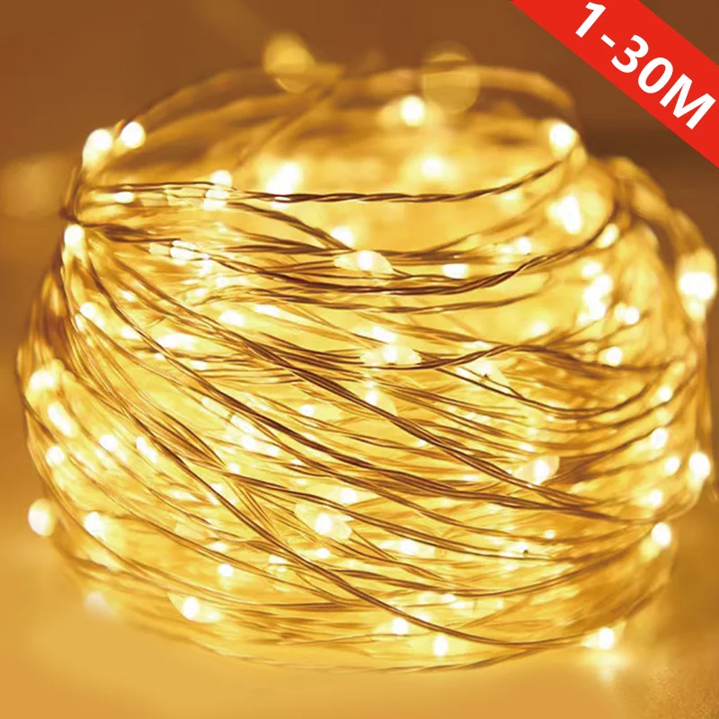 

LED String Light Copper Wire Outdoor Led Garland Lamp Christmas Fairy Light for Christmas Tree Wedding Party Home Decoration