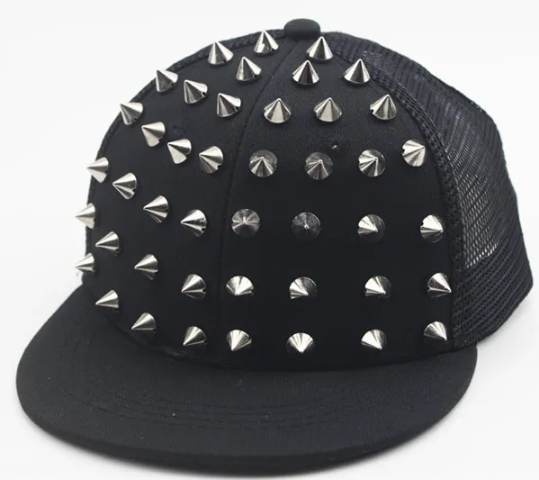 Nieten-Flachmütze für Männer und Frauen, Punkrock, Hip-Hop-Bolzen-Baseballmützen, männlich, weiblich, Jugend, Teenager, Jungen, Mädchen – Detail 3