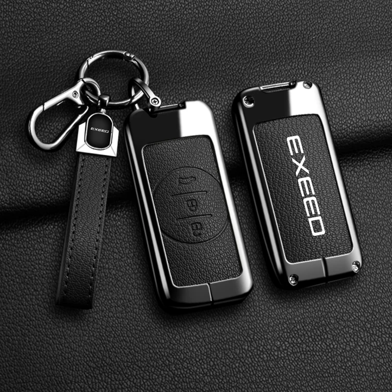 

Alloy Leather Car Key Case Cover Bag For Chery Tiggo 4 5X 3X 7 Pro EQ7 8 Exeed Txl Tx Lx 2020 Protect Shell Keychain Accessories
