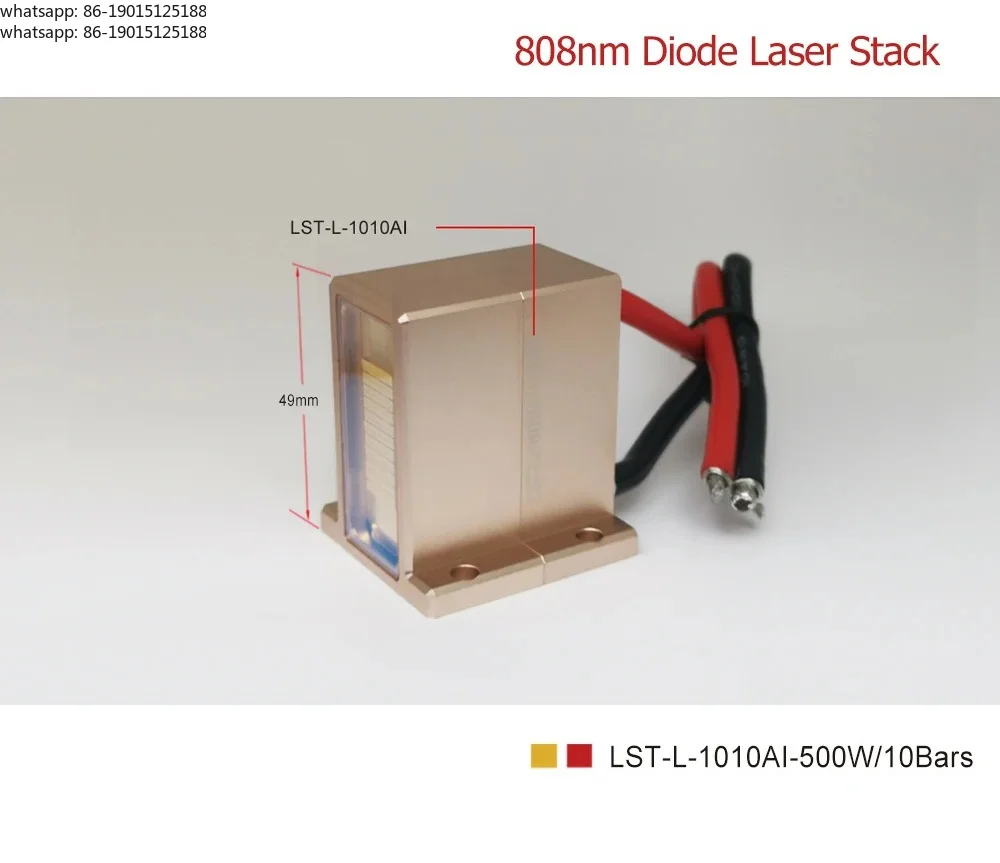 500W : LST-L-1010AI / Marco-Channel Diode-Laser-Stack For Cosmetic-Laser / 808nm For Permanent Hair Removal / Height 49mm
