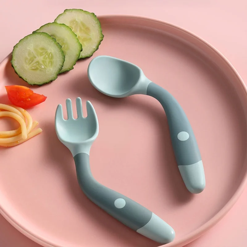 

Children's Eating Training Tableware: Twisty Fork Spoons, Silicone Soft Spoons, and Babies Can Bend Spoons