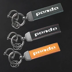 For Fiat Panda Accessories High-Grade Leather Suede Keychain Car Sport Key Ring
