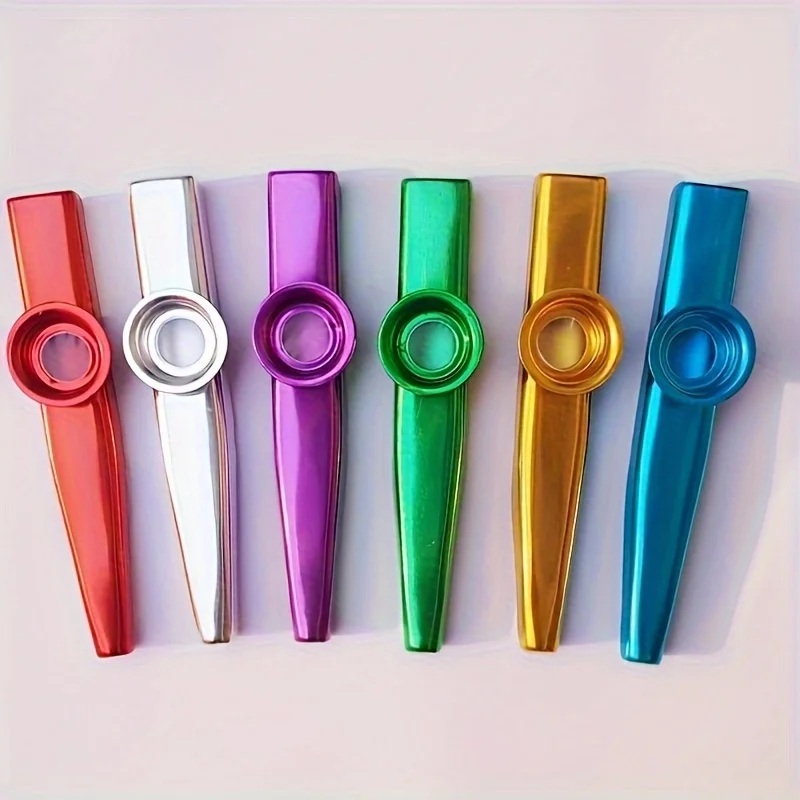7 Stück Metall-Kazoos, schlichtes Design, leicht, Kazoo für Anfänger, Gitarre, Ukulele, Violine, Instrument, Musikliebhaber, die – Detail 3