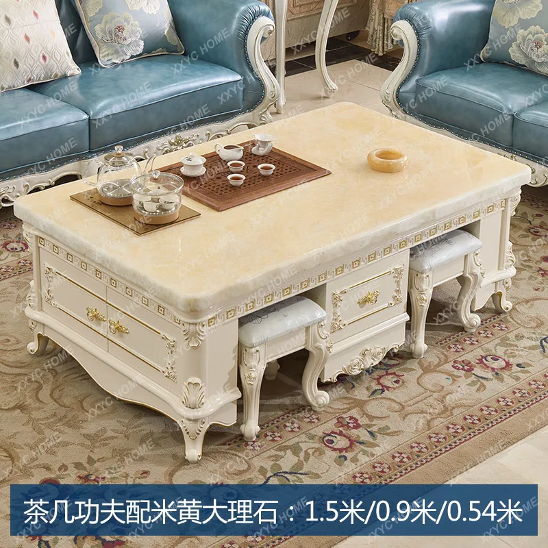 

LNew marble Kung Fu coffee table TV cabinet combination living room small apartment