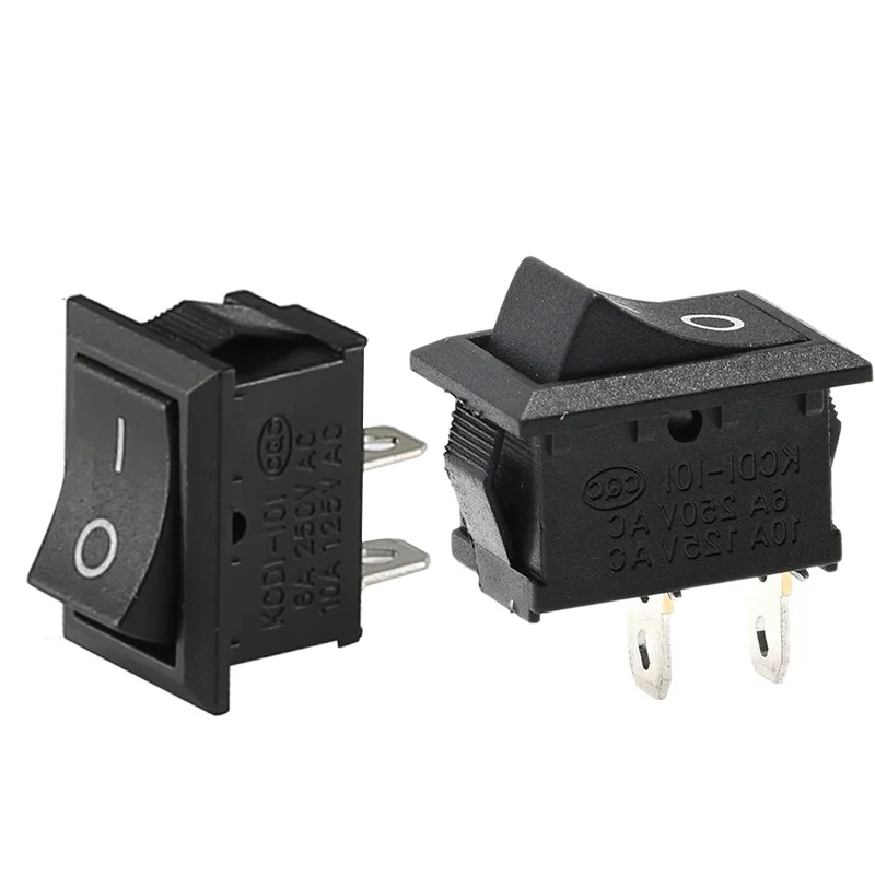 5/20/100pcs KCD1 15*21mm 2 Pin Boat Switch 10*15mm Snap-in SPST ON OFF Rocker Position Switch ﻿