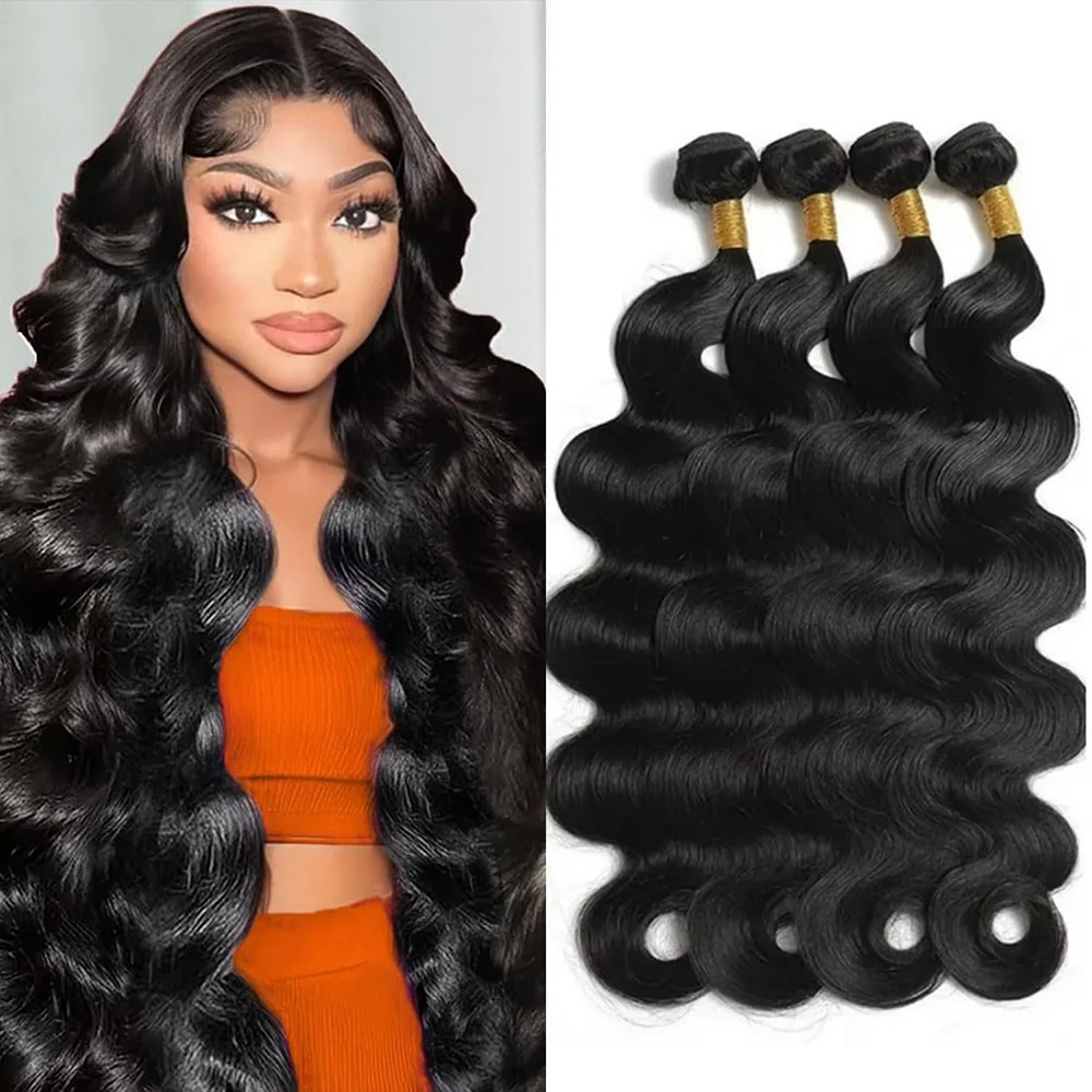 Remy 30 32 34 36 38 40 Inch Body Wave Bundles Burmese Raw Human Hair Bundles Extensions Unprocessed Water Wave Hair 3 4 Bundle