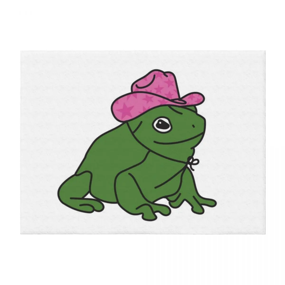 

Frog With A Pink Cowboy Hat Throw Blanket Baby for sofa Nap Sofas Blankets