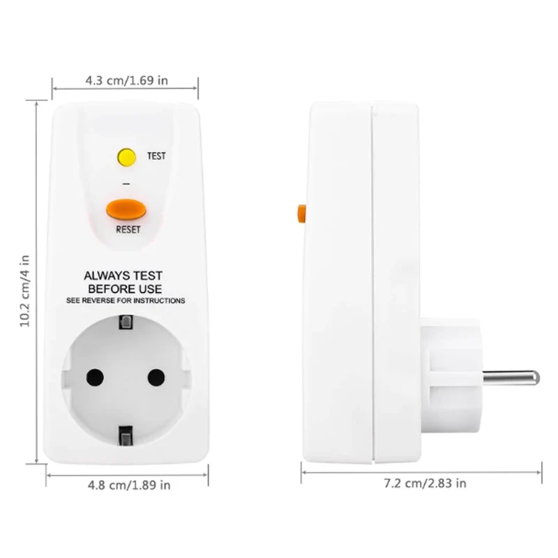 EU Leakage Protection FI Plug RCD Portable Circuit Breaker 16A Power Adapter Outlet Socket Suitable For Bathroom Air Conditioner