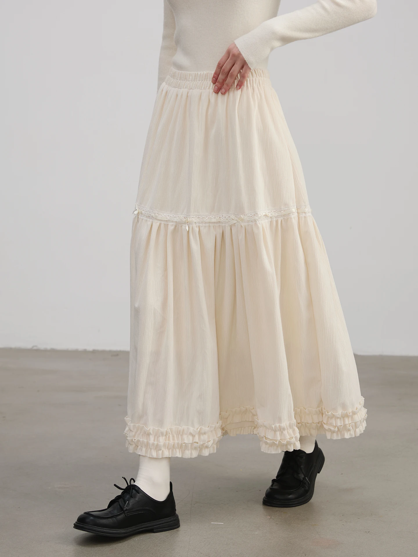 

Юбка Willbewell Countryside Sle в винтажном стиле, белая, абрикосовая, длинная, многослойная, с завышенной талией, из полиэстера, для повседневной носки, женская