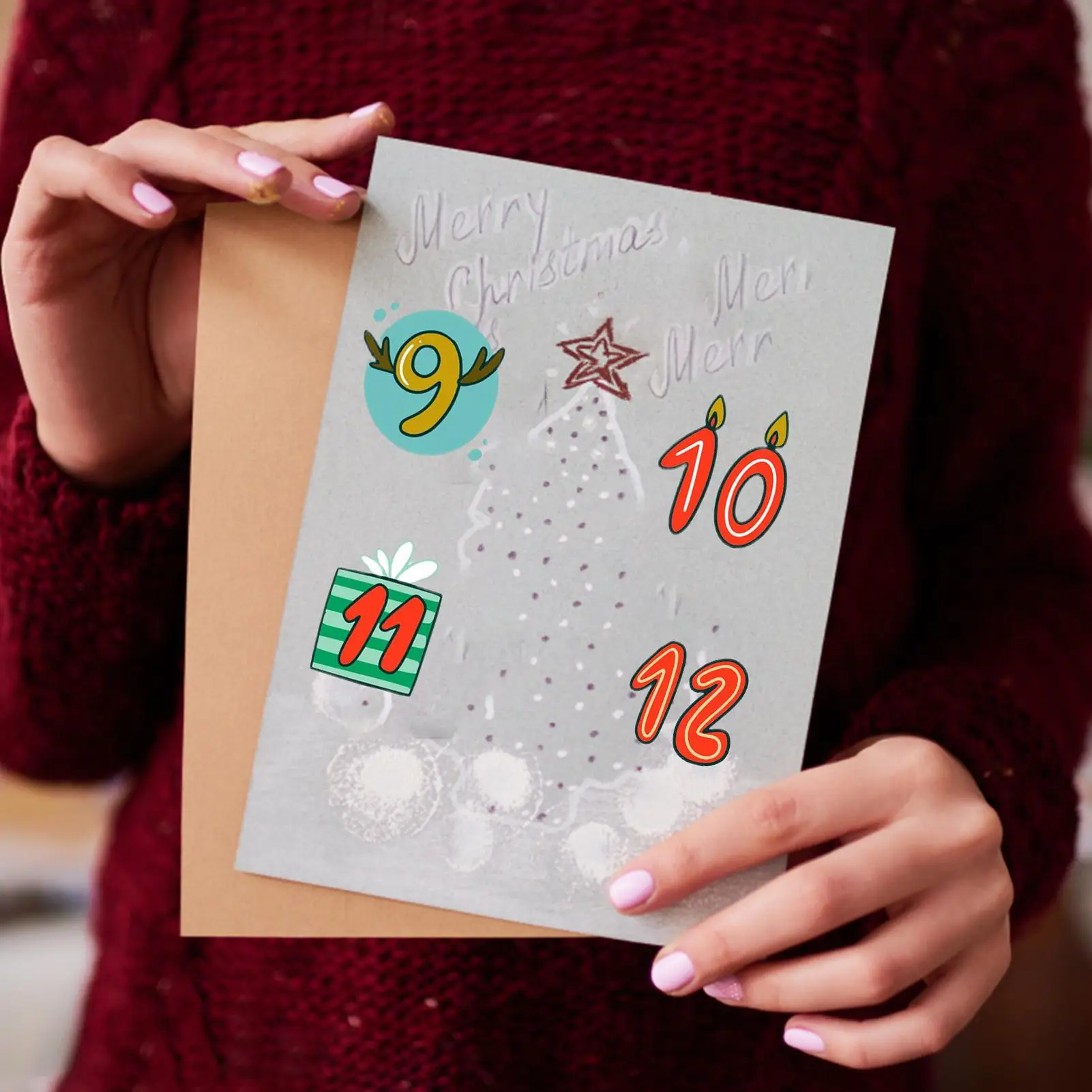 1-24 Numbers Sealing Labels Christmas Stickers Advent Countdown Calendar New Year Number Stickers For Party Gifts Sticker