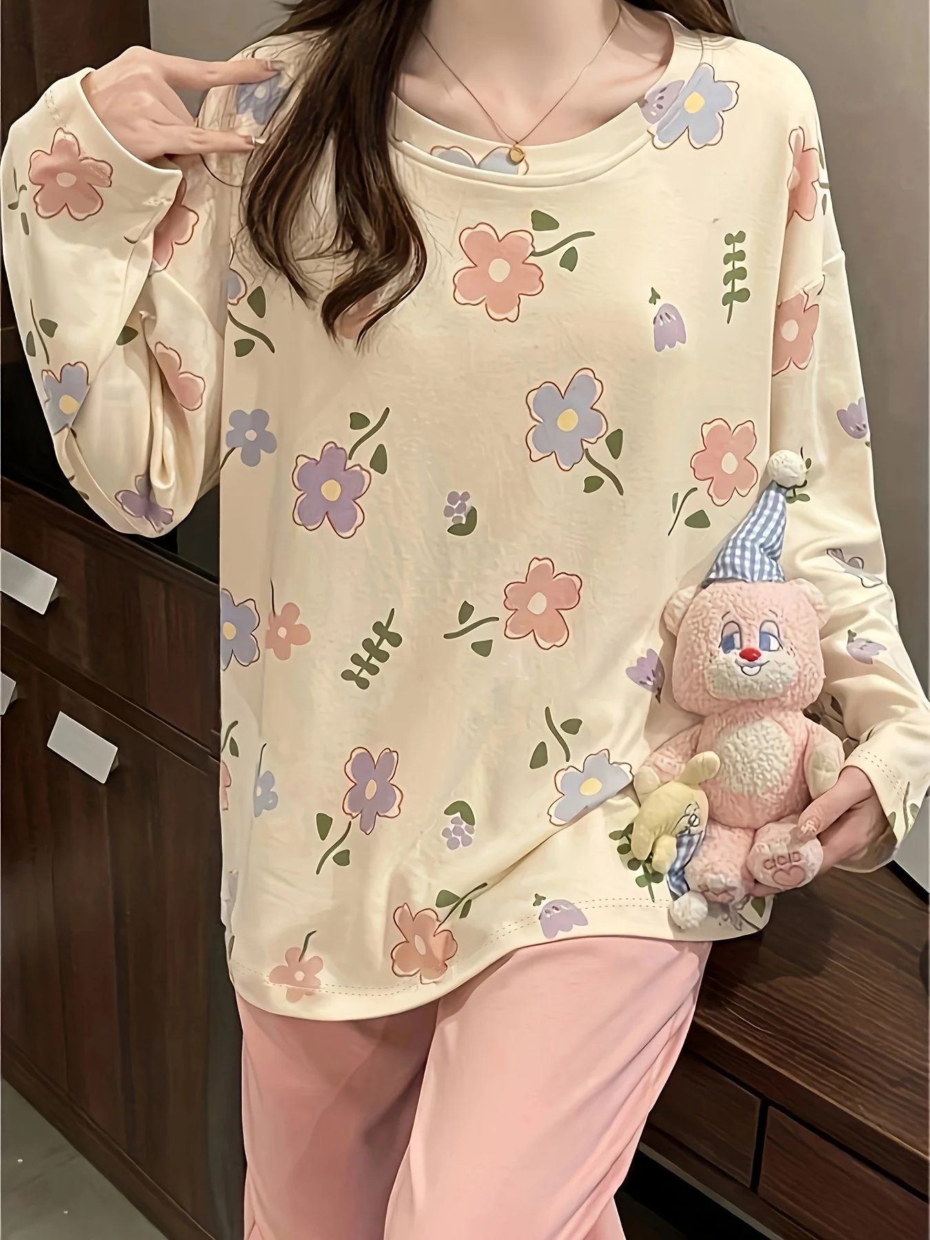 

High-Value New Women's Pajama Set for Autumn & Winter - Casual Style, Sweet Loungewear