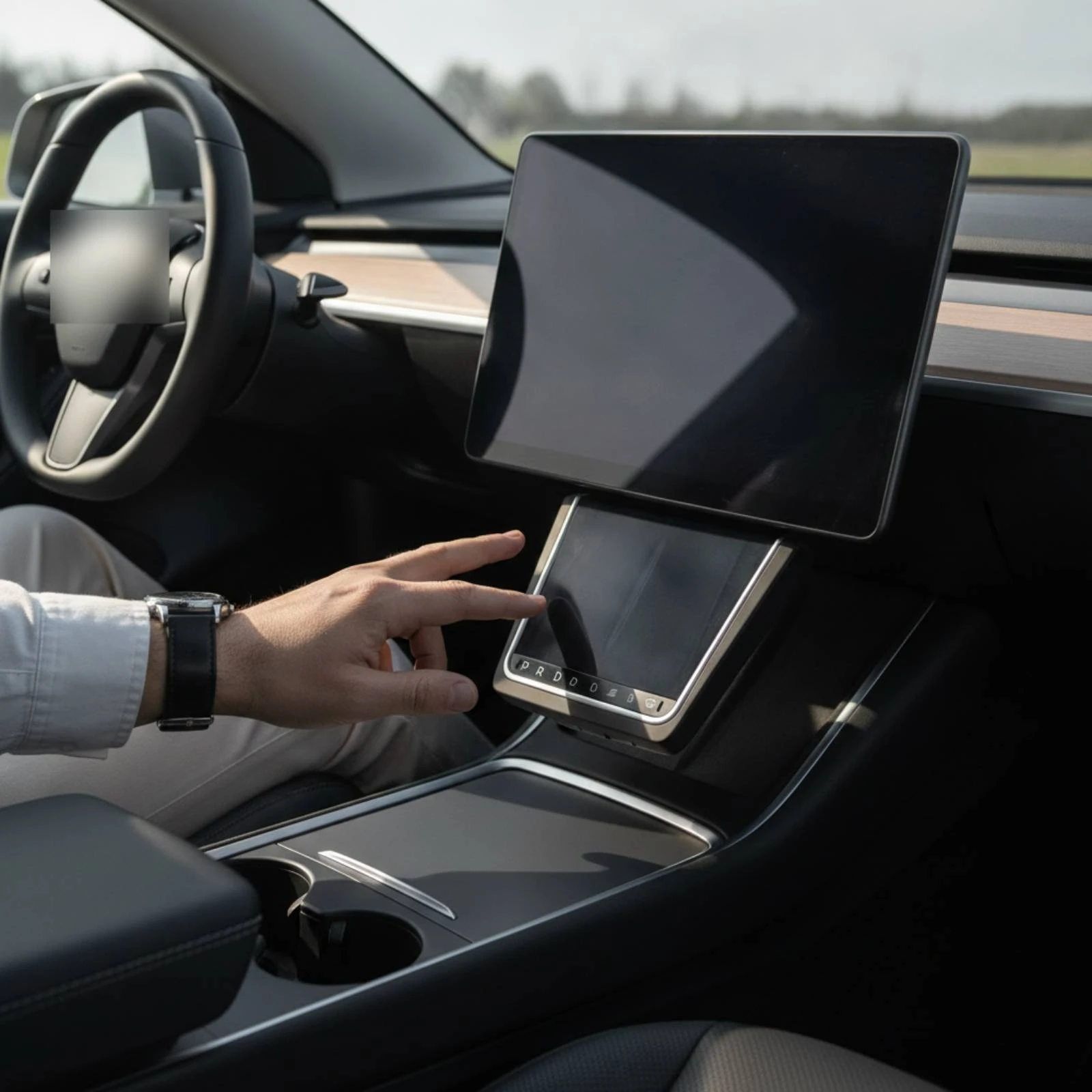 Modern Car Control Charging Station Wireless Charging Panel USB C Dock with Ambient Light for Drivers