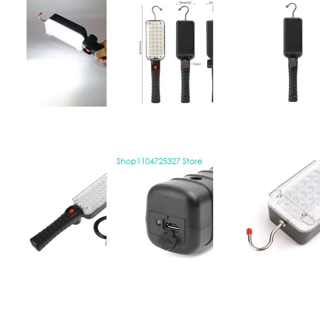 

D8KF Портативный USB перезаряжаемый рабочий фонарь для ремонта COB с магнитом и крючком 34 LE