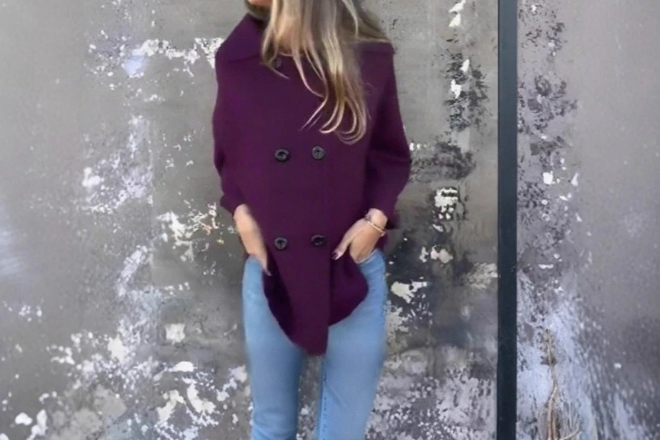 

2025 New Button Loose Casual Autumn and Winter Women's Solid Color Woolen Coat Jacket