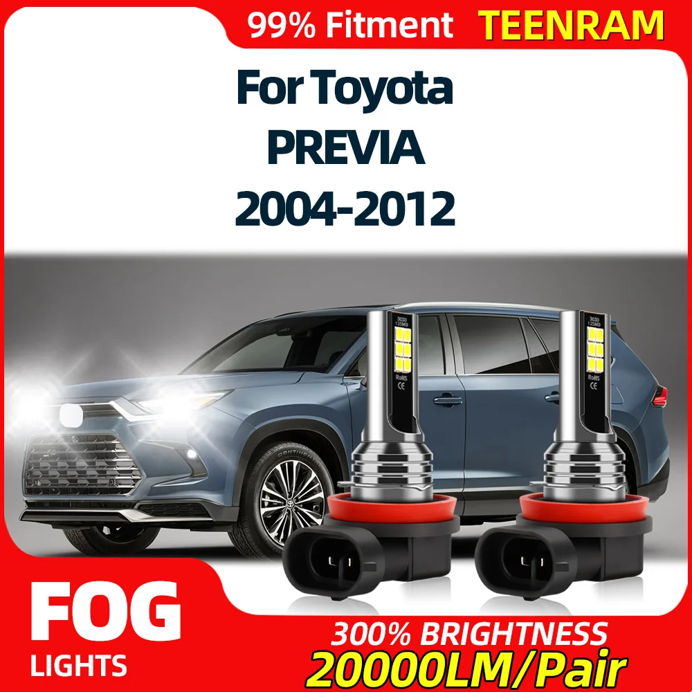 

60W 20000LM Car Fog Light 6000K White LED Fog Lamp Bulb 12V For Toyota PREVIA 2004 2005 2006 2007 2008 2009 2010 2011 2012