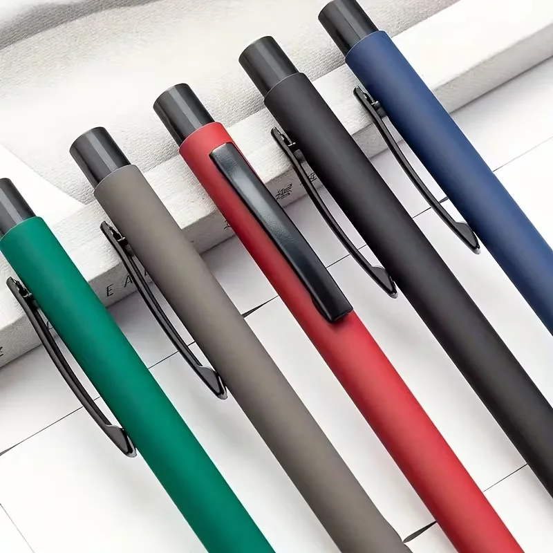 2Pcs Personalized Custom Ballpoint Pens with Laser-Engraved Names and Dates, Clip Design, Metal Retractable Ballpoint Pens, Office Stationery, Oil-Based Pens, Customizable Logo, Spray-Coated Aluminum Pens, Suitable for