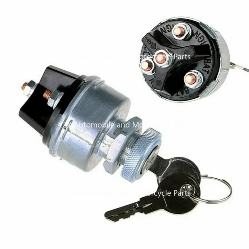 Universal Ignition Key Starter Switch With 2 Keys For Car Tractor Trailer Forklift Engineering Vehicle Ignition Key NEW 1SET