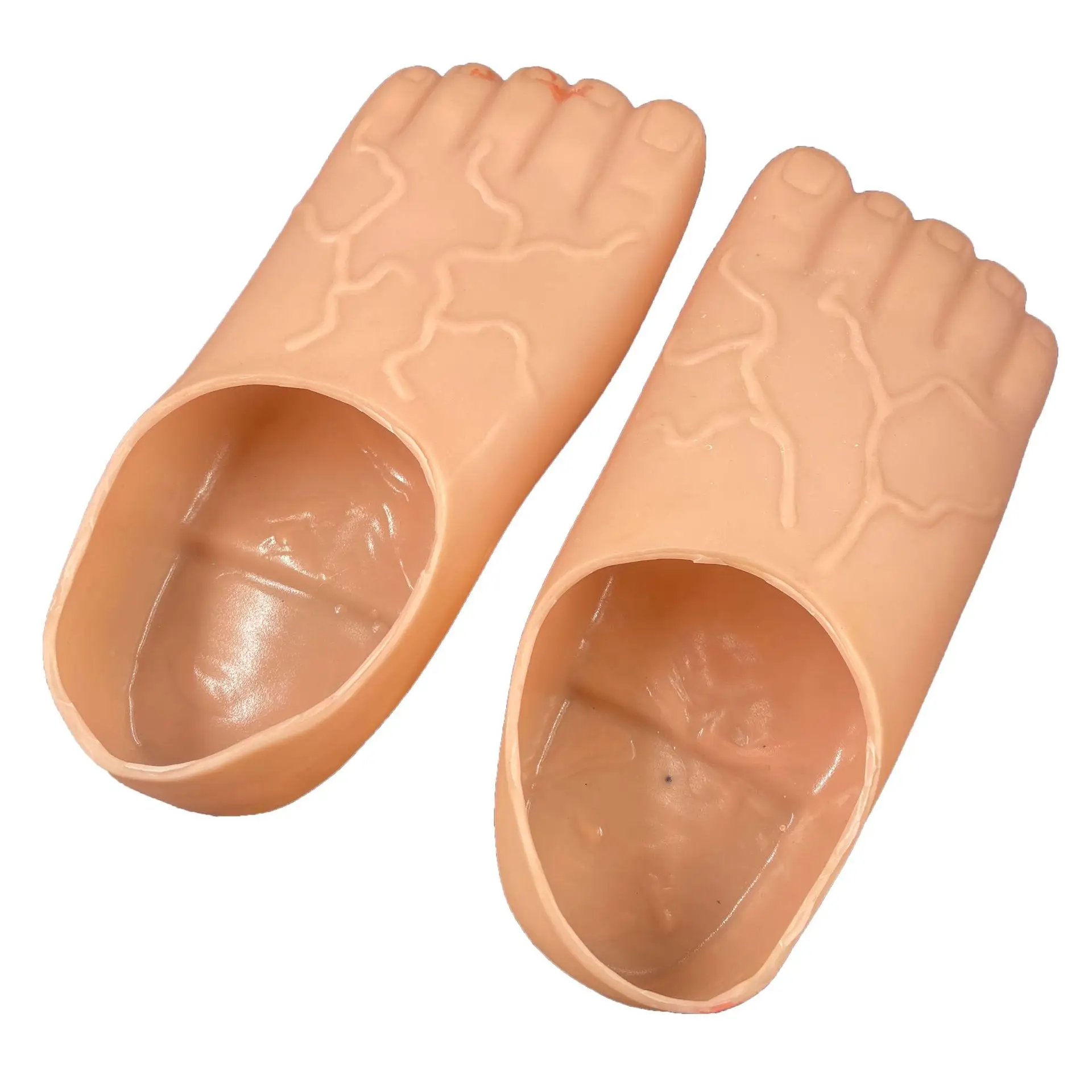 

Silly Footwear Giant Barefoot Slippers Rubber Foot Covers Big Toes Plastic Toe Slippers Funny Shoe Covers Footwear Party Props