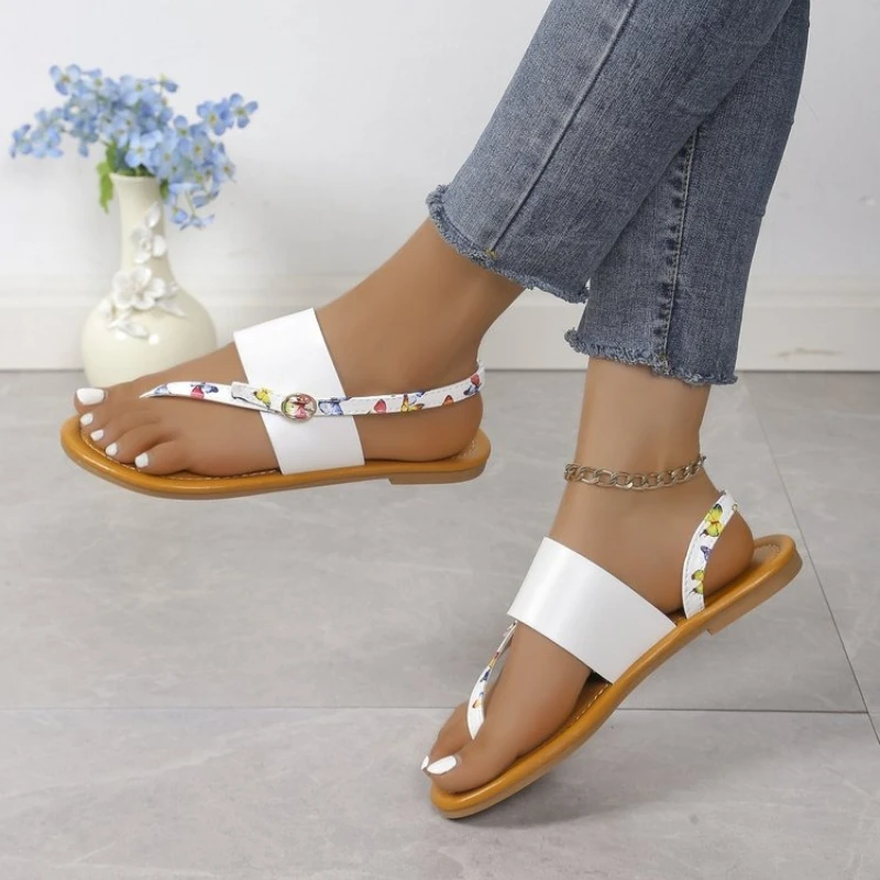 

Women's sandals anti slip soft sole comfortable beach vacation flat shoes summer plus size
