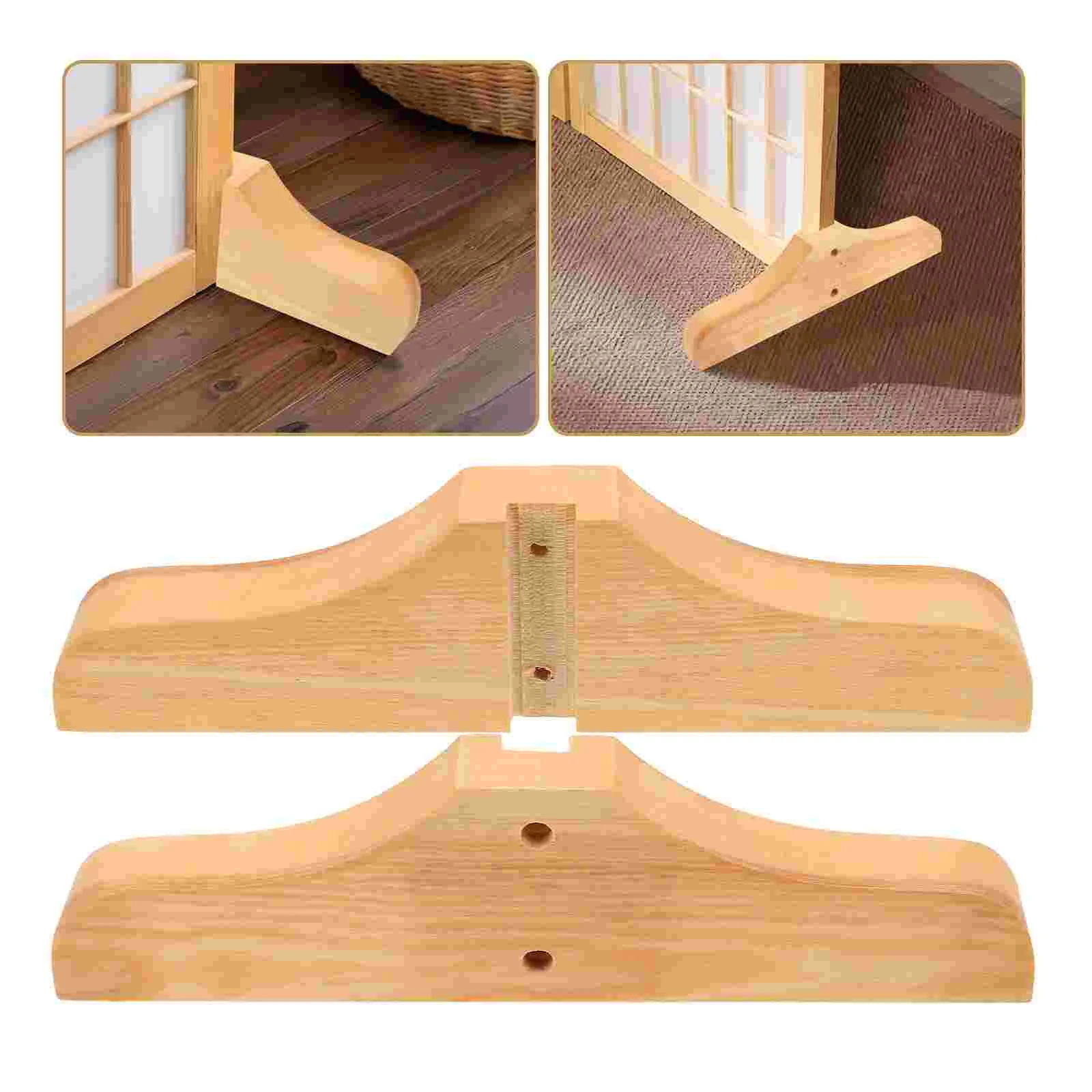 2 Pcs Screen Bracket Dog Gate Feet Dividing Line Pet Support Room Divider for Gates Wooden Stabilizer Stand Office