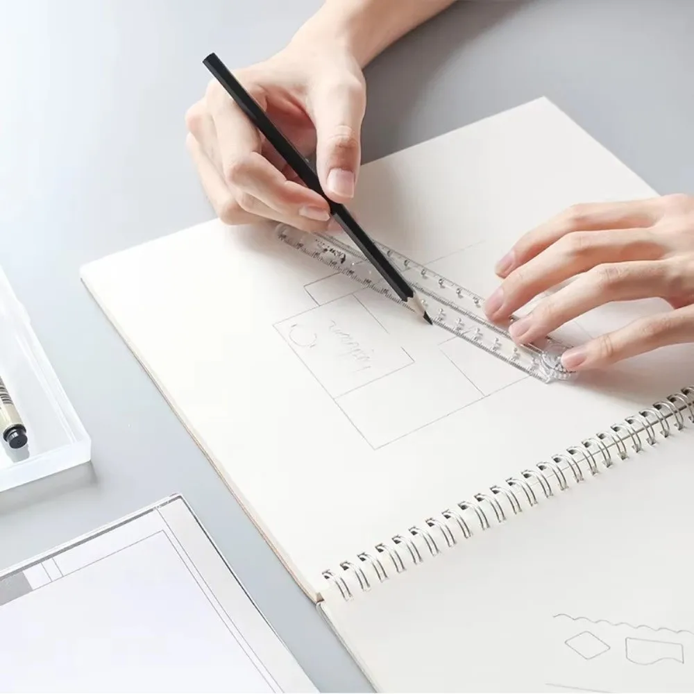 Creative Portable Acrylic Ruler Transparent 30cm Length Plastic Ruler Straight Edge Lightweight Scale Ruler School Use