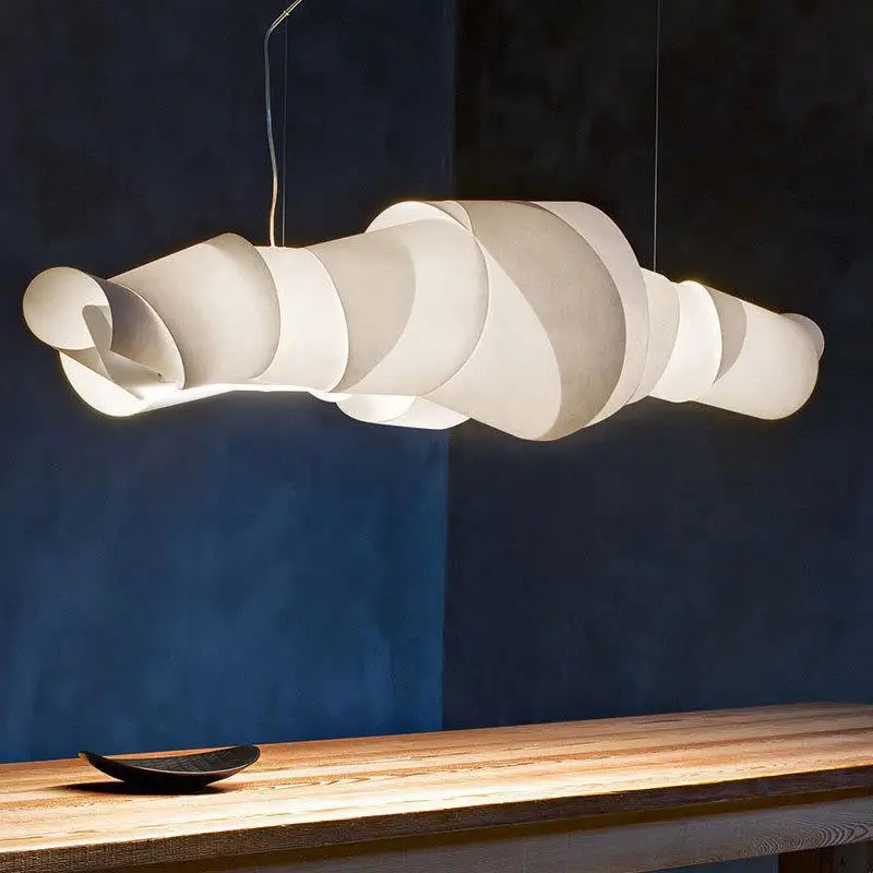 Post-modern wabi-sabi wind restaurant chandelier, French-Italian designer long bar table lamp, personalized lamp