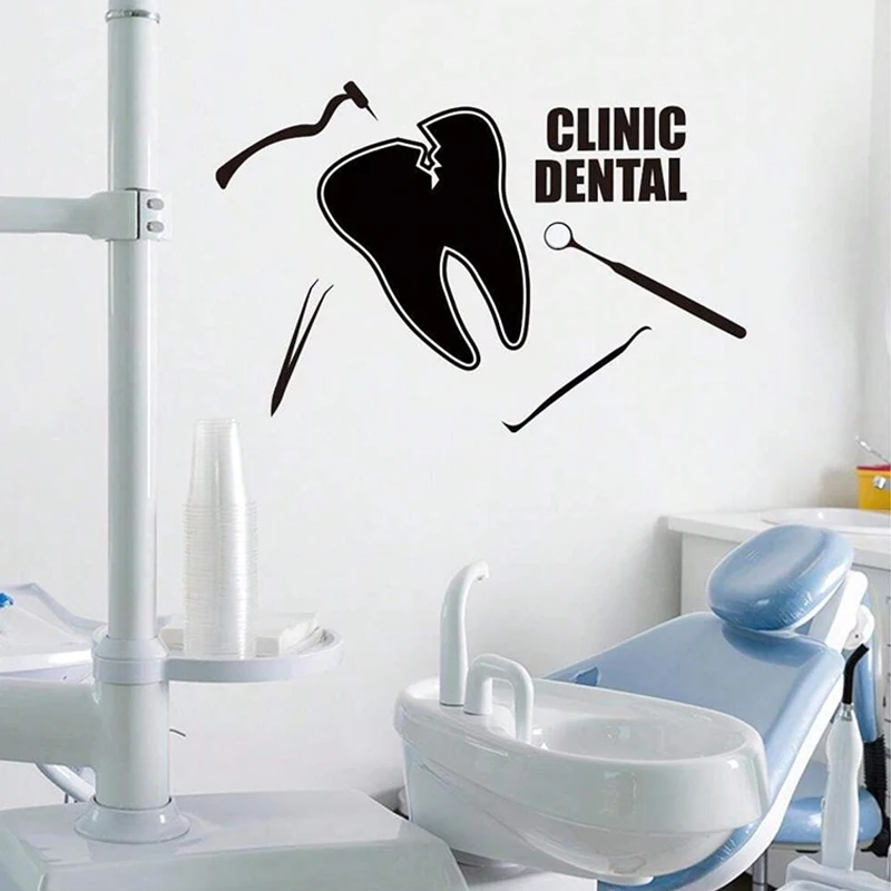 Dental Care Wall Decal Teeth Sticker Dental Wall Art Dentist Office Decor Window murals cenefa pared adhesiva  4D10