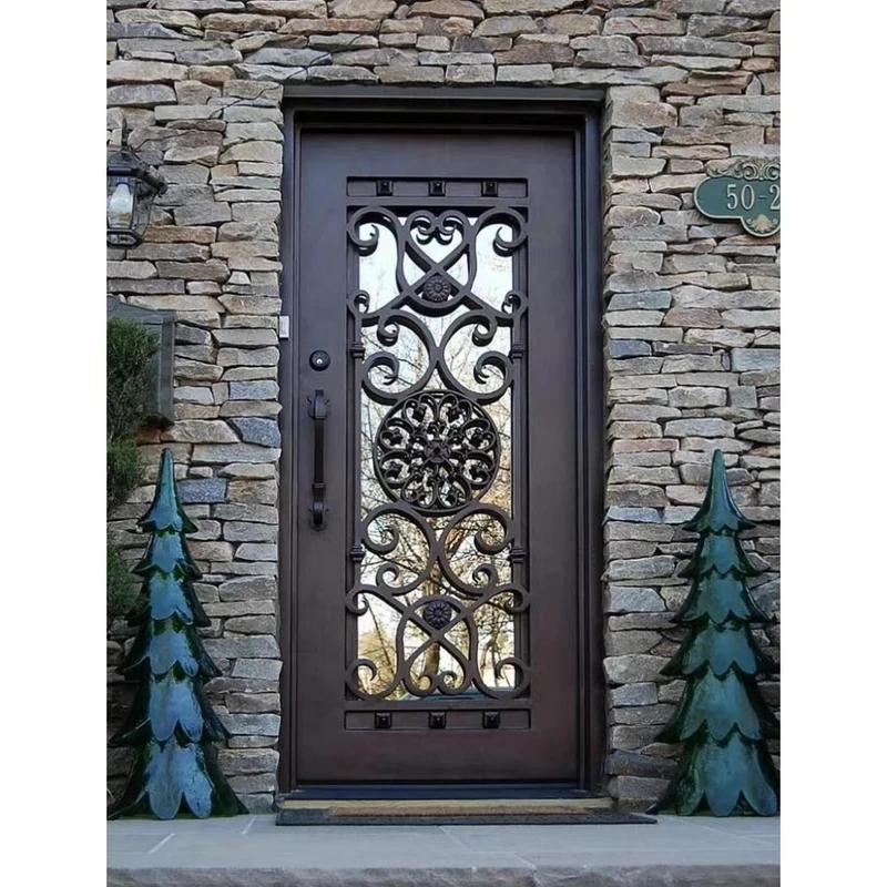 Iron door customization services, sizes, styles, custom glass, handmade,