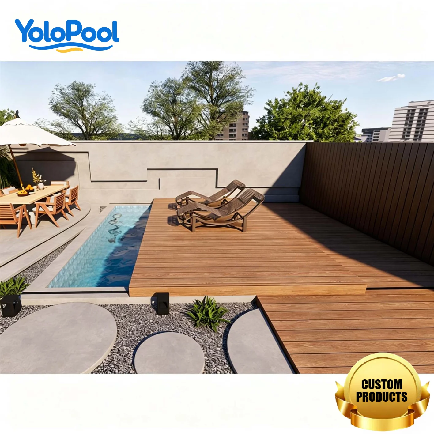 Retractable Pool Cover Stainless Steel 304 Durable Easy Operation Customized Packaging for Private Villa Backyard Use