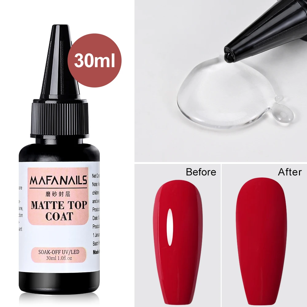 

30 мл Матовый верхний гель-лак для ногтей Soak Off Top Base Coat УФ-гель-лак Матовый лак Инструменты для дизайна ногтей Маникюр Vernis Полуперманентный *