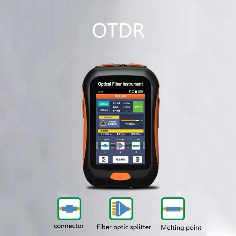 Imagem -02 - Mini Óptico Otdr Tester com Mapa de Eventos Teste de Fibra Ativa 1550nm 80km Vfl Ols Opm Tela Sensível ao Toque Conector sc Ff-960