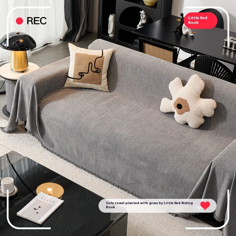 غطاء أريكة المنزل مع شرابة غرفة المعيشة الأرائك غطاء بطانية غطاء أريكة مقعد 3 مقاعد غطاء بطانية أريكة البيج