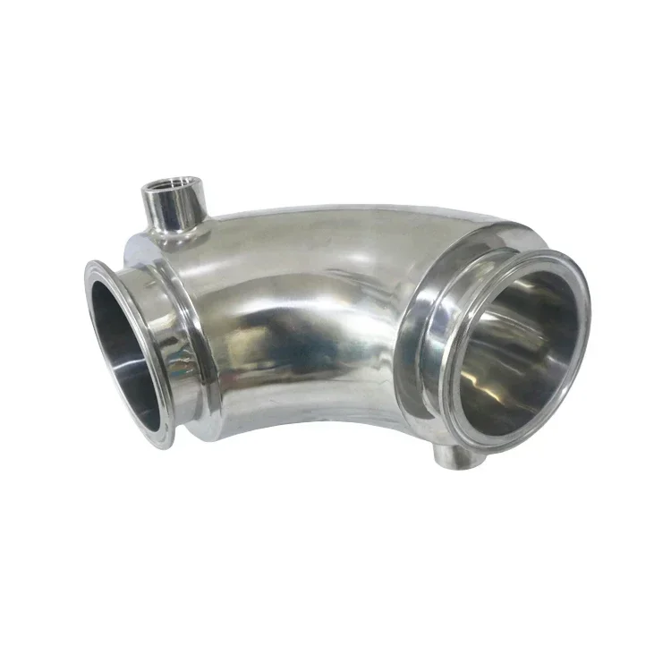 90 Degree Heat Jacketed Elbow, 304 Stainless Steel Sanitary Clamped Tube Fitting