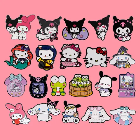 Kawaii 만화 애니메이션 에나멜 핀 귀여운 동물 고양이 브로치 여성용 옷깃 핀 배지 배낭 의상 액세서리 쥬얼리 선물