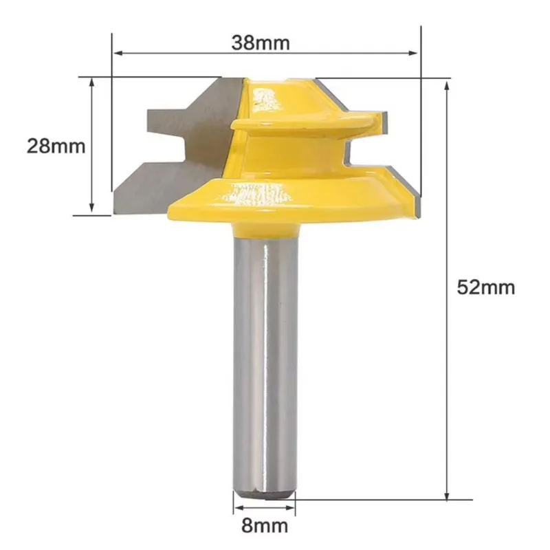 45 Degree Milling Cutter Router Bit Set Wood Cutter Carbide 8mm Shank Mill Woodworking Trimming Straight Carving Cutting Tools