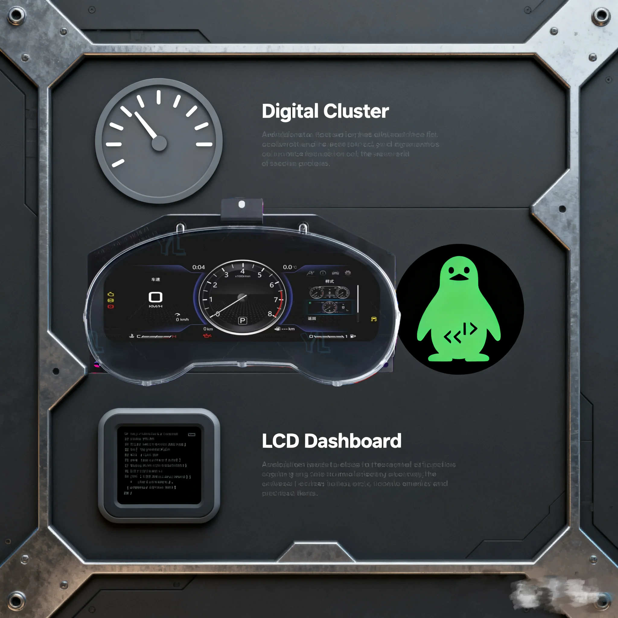 Linux System Instrument Panel For Nissan Teana 2013-2020/Nissan Pathfinder 2012-2020 Digital Cluster Dashboard Auto Speed Meter