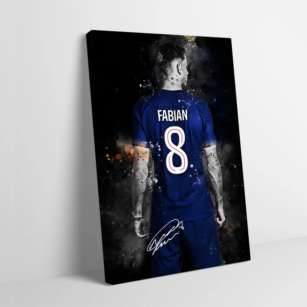Fabian #8 Soccer Player Art Printing Poster Customizable Pictures Wall Art Canvas Painting for Decorative Paintings Wand Deko