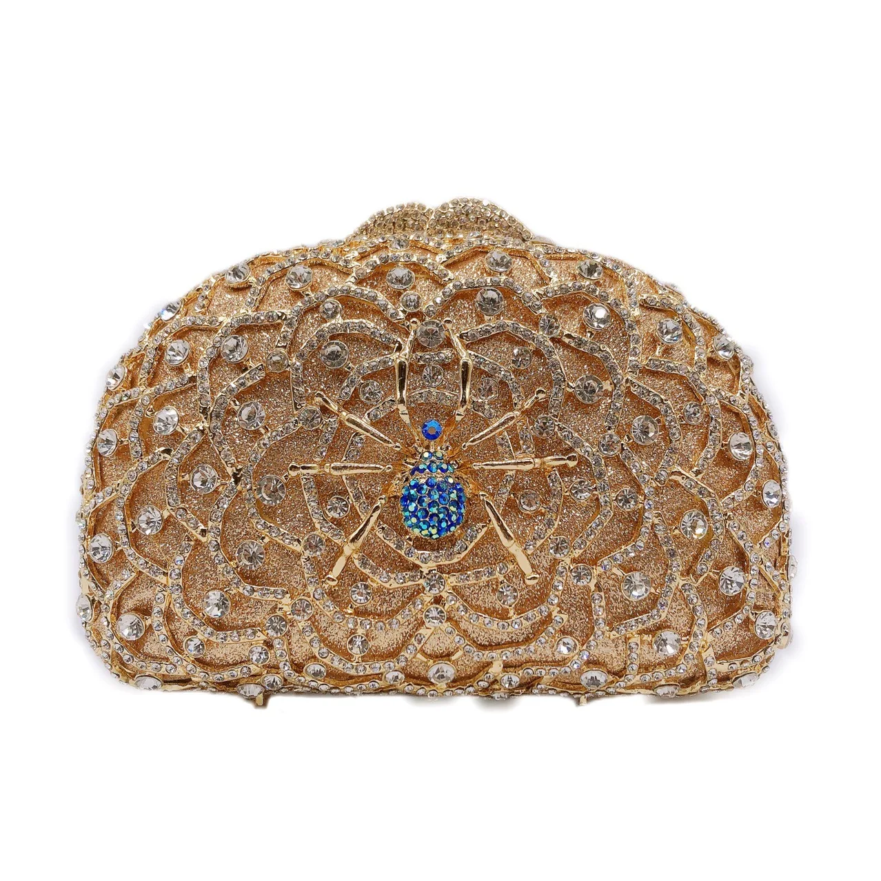 

New Diamond-encrusted Dinner Bag Metal Hollow Banquet Clutch Women's Spider Clutch