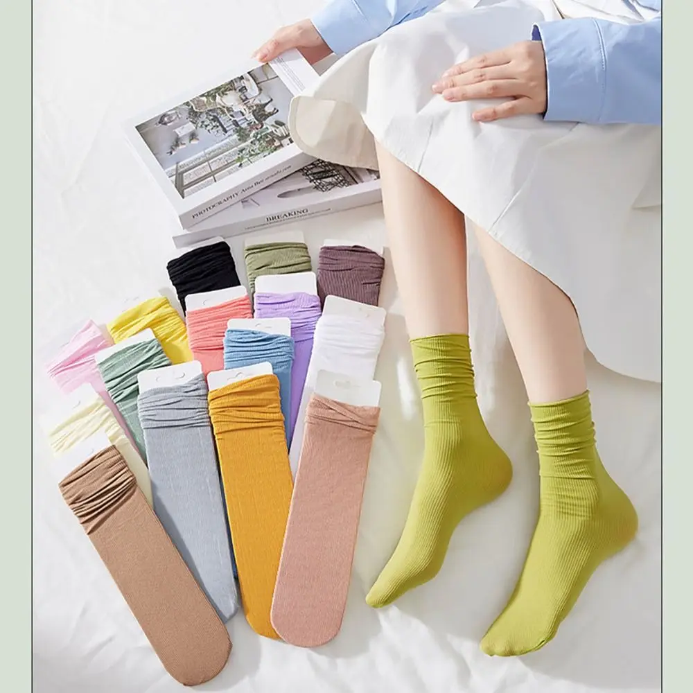 Breathable Socks Cute Solid Color Soft Lastic Socks Casual Short Socks