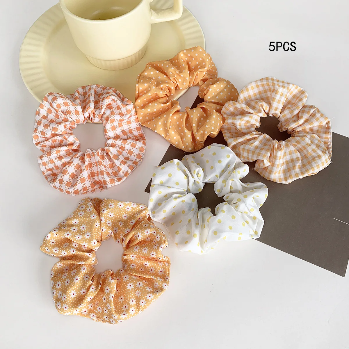 Chouchous imprimés à pois, 5 pièces, chouchous élégants, attaches pour cheveux