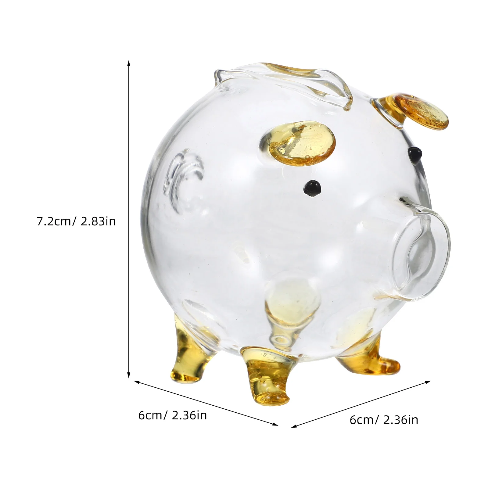 Pig Shaped Piggy Bank Glass Piggy Bank Clear Coin Container Cute Coin Saving Jar Coin Bank Household Piggy Bank