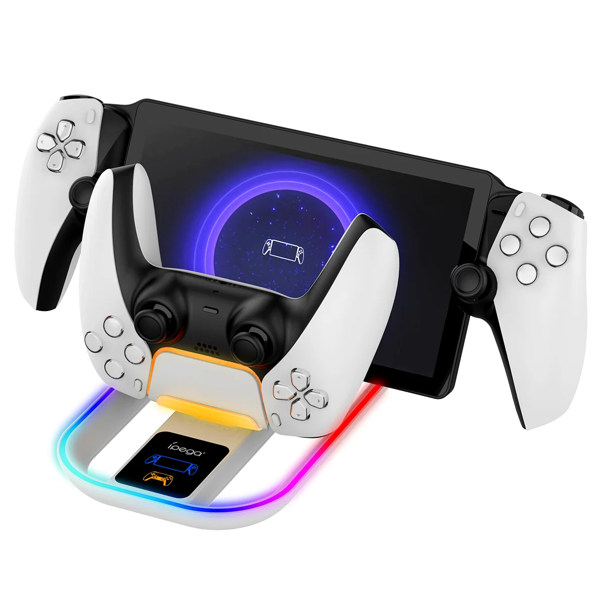 

​Suitable for PlayStation Portal game console charger for PS5 game controller charger with colorful RGB lights