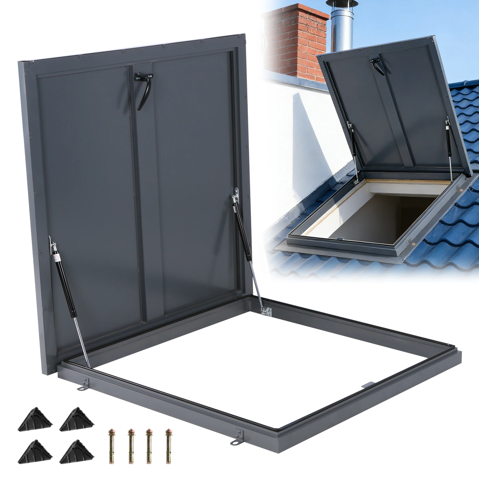 

Водонепроницаемый люк-крышка для крыши 35.83x35.83 дюйма с газовым амортизатором и ручкой для подвалов, патио, окон, колодцев