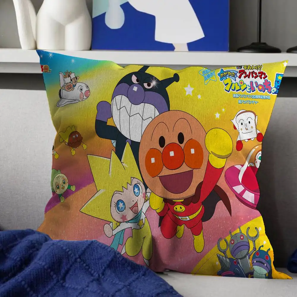 A-Anpanmans جميل أنيمي وسادة أنيمي وسادة أريكة السرير رئيس وسادة غطاء غطاء الوسادة 45x45 سم الموضة