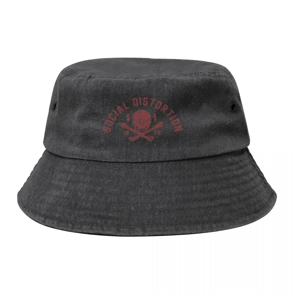 

Vintage 90s Social Distortion Band Music Skull Design Bucket Hat Ball Cap Hat Beach Men Hats Women's