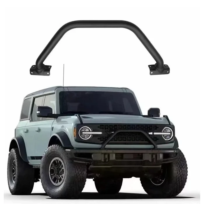 Front Bumper Bull Bar for Ford Bronco 2021-2024 2/4 Door Heavy Load Steel Grille Guard Push Bar Off Road Protection