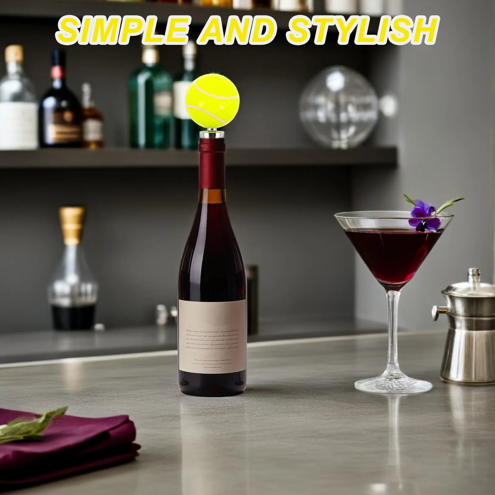 Tennis Wine Bottle Stopper Silicone Seal Reusable Zinc Alloy Wine Preservation Novelty Home Party Decorative Stopper