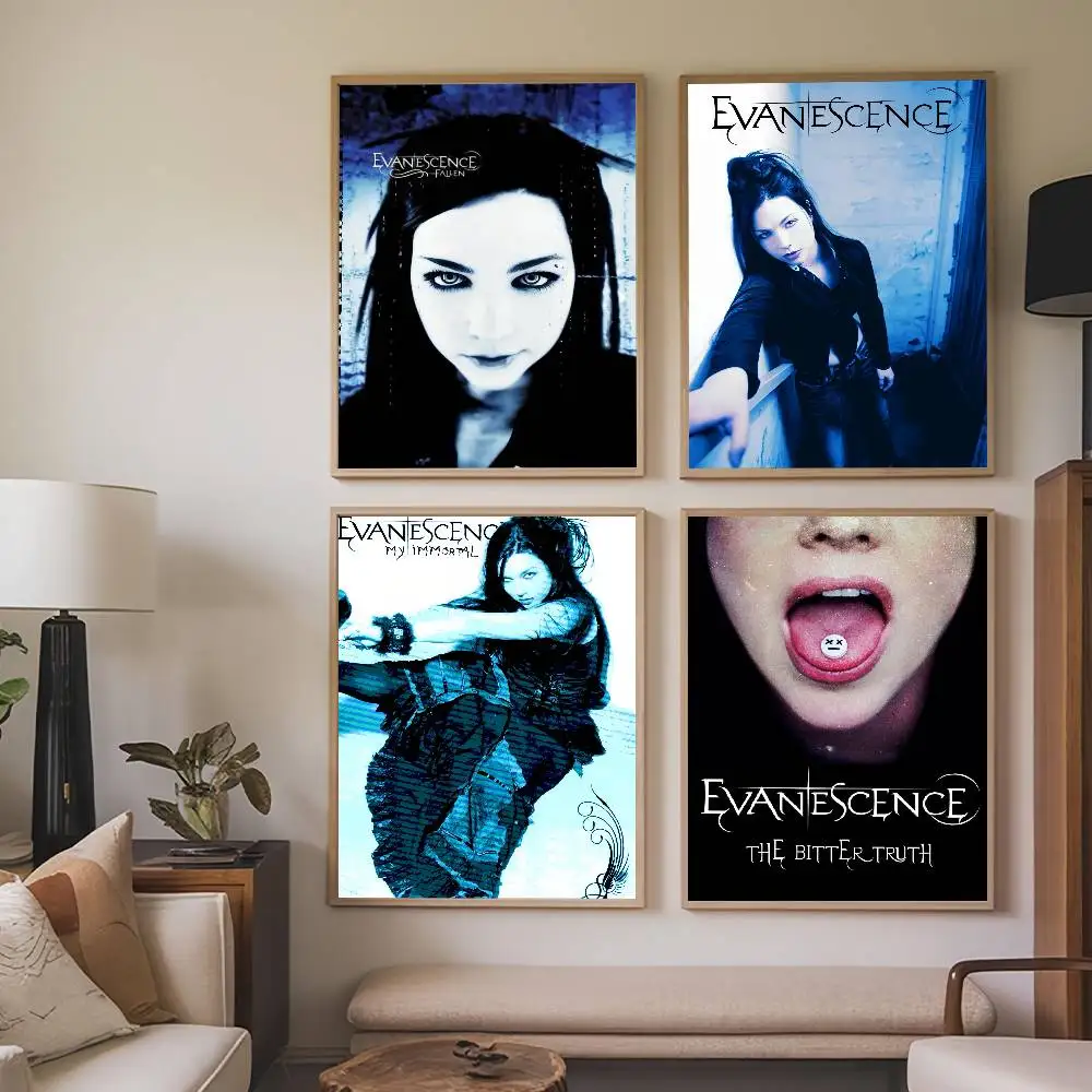 Band E-Evanescence-S Poster-Gemälde, selbstklebende Drucke, für Zuhause, Schlafzimmer, Wohnzimmer, Dekoration, Vintage-Geschenk